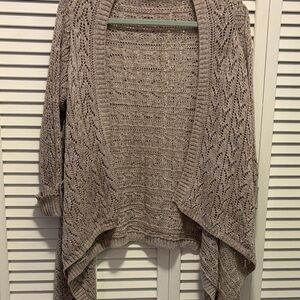 Avenue Women's Taupe Open-Front Cardigan